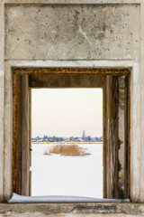 Obraz na płótnie Canvas Winter Landscape Caught in a Natural Frame
