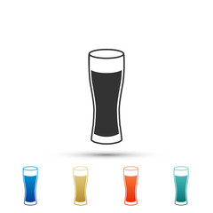 Glass of beer icon isolated on white background. Set elements in colored icons. Flat design. Vector Illustration