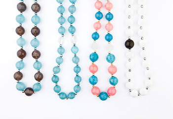 Silver agate stone beads 