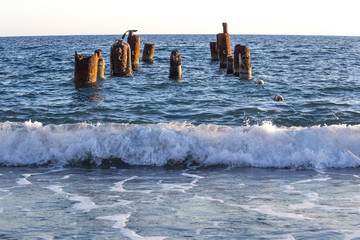Naklejka premium sticks in the ocean