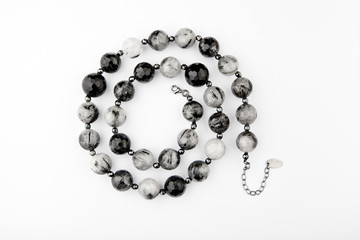 Silver agate stone beads 