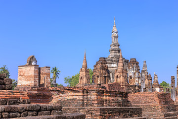 Fototapeta na wymiar Pagoda in Wat Maha That, Shukhothai Historical Park, Thailand