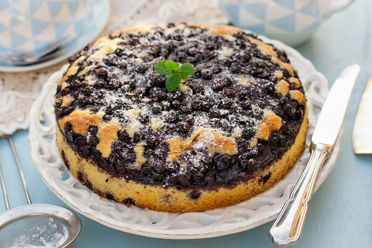 Sweet Blueberry Butter Cake For Tea