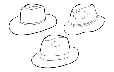 Old hat. Vector drawing. Element of clothes.