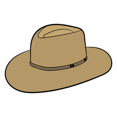 Old hat. Vector drawing. Element of clothes.