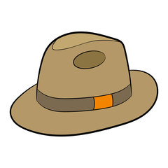 Old hat. Vector drawing. Element of clothes.