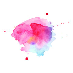 Abstract art hand paint isolated Watercolor stain on white background. Watercolor banner