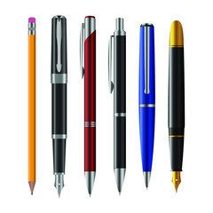 Set of pens vector design