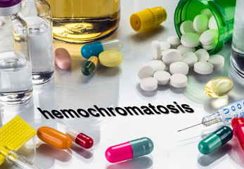 Medical diagnosis hemochromatosis, conceptual image