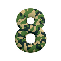 Army number 8 -  3d Camo digit - Army, war or survivalism concept