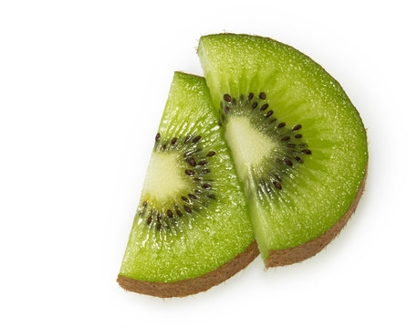 kiwi slices isolated on white background
