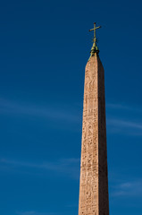 Ancient egyptian obelisk built during pharaoh Ramesses II reign and brought to Rome by emperor...