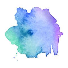 Abstract art hand paint isolated Watercolor stain on white background. Watercolor banner