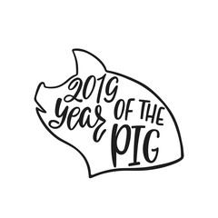 2019 Chinese New Year of the Pig. Hand drawn typography design.