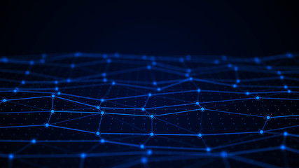 Obraz premium Network connection dots and lines. Technology background. Plexus. Big data background. 3d rendering.