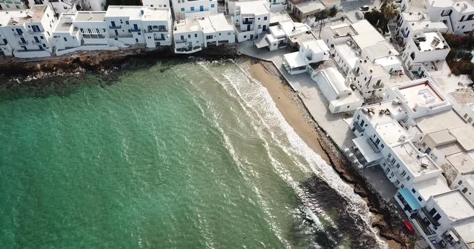 aerial view of the beach of Naoussa