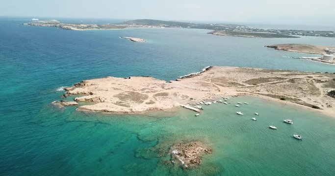 view of the beach in Naoussa in Greece