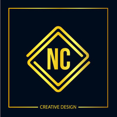 Initial Letter NC Logo Template Design