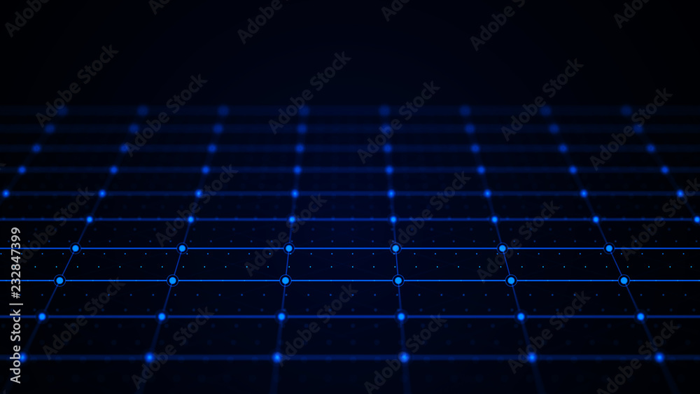 Aufkleber Abstract technology background. Network connection structure. Artificial intelligence. Science background. Big data digital background. 3d rendering.