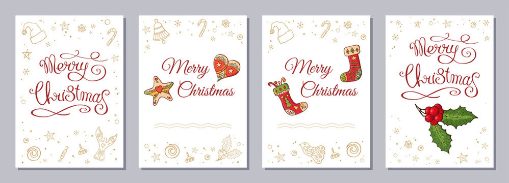 Christmas greeting card or invitation set A6 size.