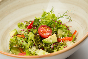 fresh vegetable salad with sesame