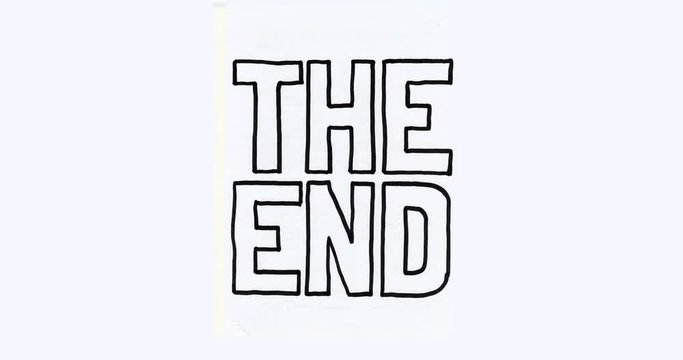The End handwritten animated end titles 4K