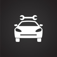 Car wash on black background icon