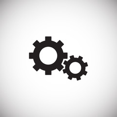 Car gears on white background icon