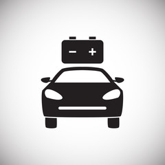 Car low battery on white background icon