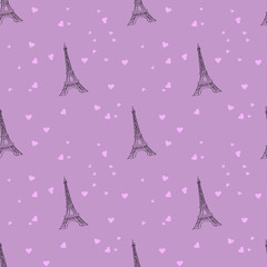 Fototapeta na wymiar vector seamless pattern with Paris