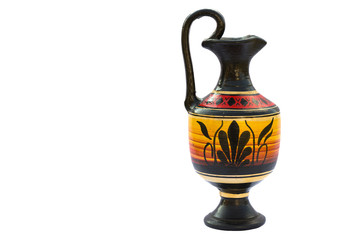 
retro ceramics Water jug isolated on a white background and space for your text 