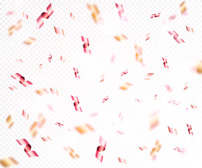 New Year vector abstract 3d background with 3D confetti,glowing stars,blur effects,greeting card,web online concept on white backdrop