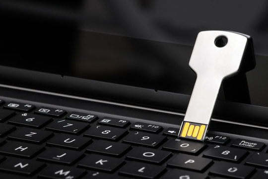 USB Key on opened Laptop