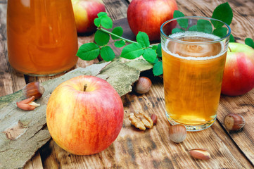 Apple on wooden table