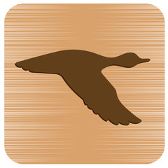 vector silhouette flying duck