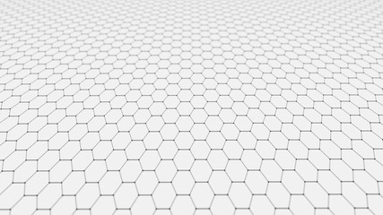 Abstract technology background. Artificial intelligence. Futuristic hexagon perspective background....