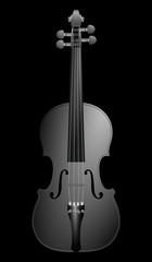 
black violin on black background