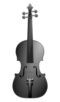 black violin on white background
