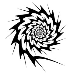 Vector spiral on white background. Hypnosis effect, abstract pattern.