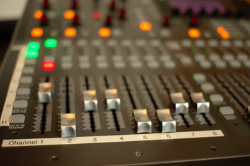 A shotgun microphone in a recording studio