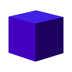 Blue gradient vector cube. Vector icon stock illustration
