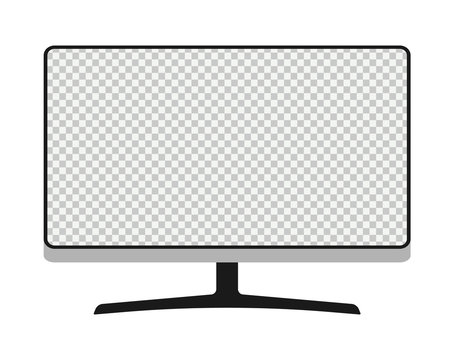 Thin monitor frame vector with blank white screen isolated