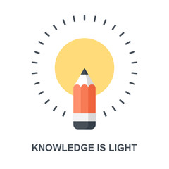 Knowledge is Light icon concept
