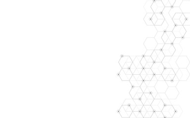 Vector hexagons pattern. Geometric abstract background with simple hexagonal elements. Medical, technology or science design.