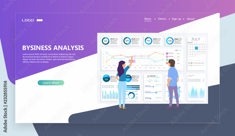 Poster modern flat design concept of manage your workflow for website and mobile website. landing page temp