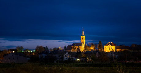 Fototapeta na wymiar Sveta Nedelja Croatia Church dusk