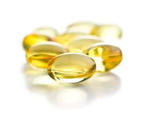 Omega 3 gel capsules.