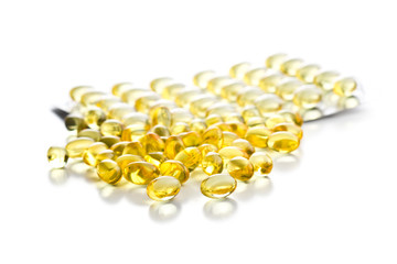 Omega 3 gel capsules.