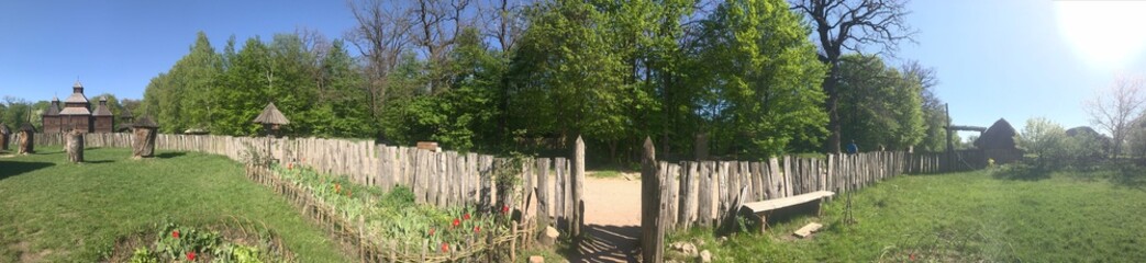 wooden fence in the park