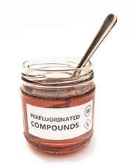 DWR perfluorinated compounds bad for environment and poisonous for humans. Concept